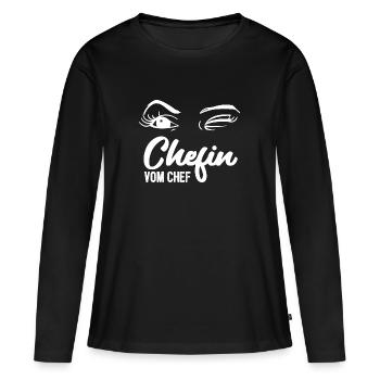 Chefin vom Chef - Geschäftsführer CEO Boss Leiter - Frauen Premium Bio Langarmshirt - Schwarz - Vorne - Julia (174cm)