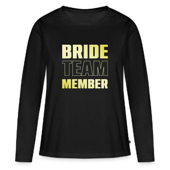 Équipe de mariée - T-shirt manches longues Premium bio Femme - noir - Devant - Julia (174cm)