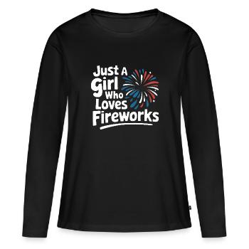 Pyrotechnie Feux d’artifice Pyrotechnie - T-shirt manches longues Premium bio Femme - noir - Devant - Julia (174cm)