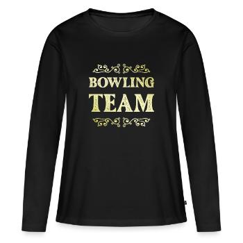 Équipe de bowling - T-shirt manches longues Premium bio Femme - noir - Devant - Julia (174cm)