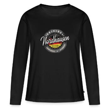 Allemagne d’origine Thuringe Nordhausen - T-shirt manches longues Premium bio Femme - noir - Devant - Julia (174cm)