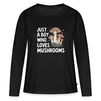 Champignons Champignons Champignon Champignon - T-shirt manches longues Premium bio Femme - noir - Devant - Julia (174cm)
