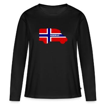 Norvège Motorhome Contour semi-intégré - T-shirt manches longues Premium bio Femme - noir - Devant - Julia (174cm)