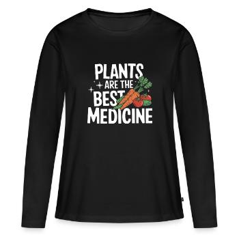 Végétarien Végétalien Végétarien Végétarien - T-shirt manches longues Premium bio Femme - noir - Devant - Julia (174cm)