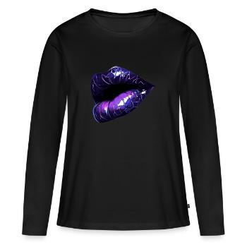 kiss - Women's Premium Organic Long Sleeve Shirt - black - Front - Julia (174cm)