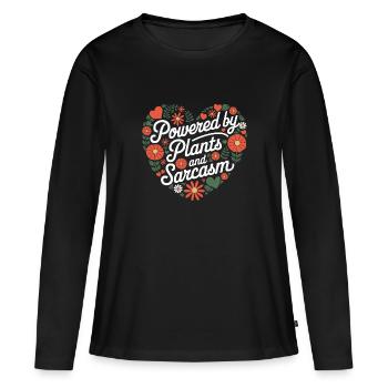 Végétarien Végétalien Végétarien Végétarien - T-shirt manches longues Premium bio Femme - noir - Devant - Julia (174cm)