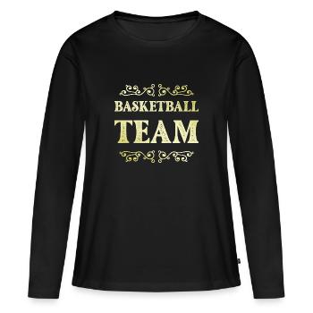Équipe de basket-ball - T-shirt manches longues Premium bio Femme - noir - Devant - Julia (174cm)