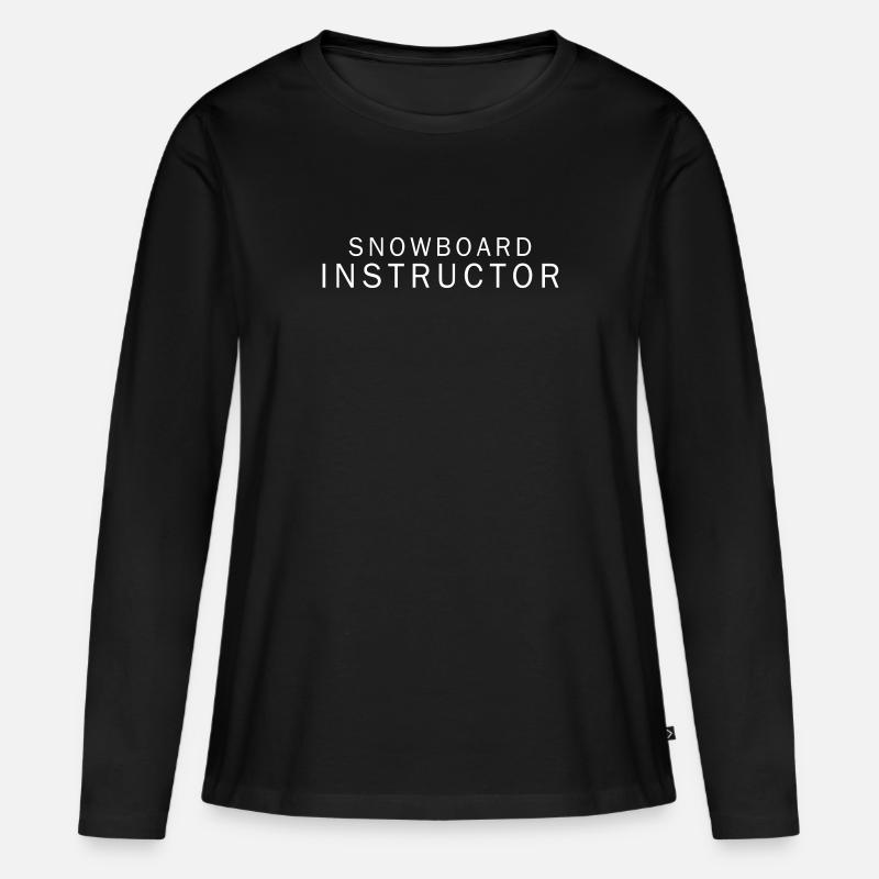 SNOWBOARD INSTRUCTOR - Frauen Premium Bio Langarmshirt - Schwarz