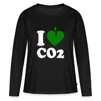 I love co2 - T-shirt manches longues Premium bio Femme - noir - Devant - Julia (174cm)