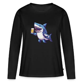 Bière Hai Pixel - T-shirt manches longues Premium bio Femme - noir - Devant - Julia (174cm)