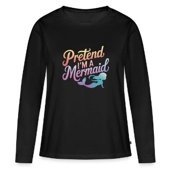 Sirène Fable Sirènes Conte de fées - T-shirt manches longues Premium bio Femme - noir - Devant - Julia (174cm)