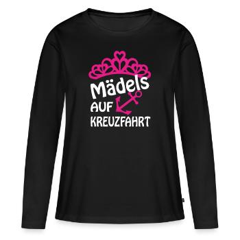Mädels auf Kreuzfahrt Schiffsreise - Frauen Premium Bio Langarmshirt - Schwarz - Vorne - Julia (174cm)