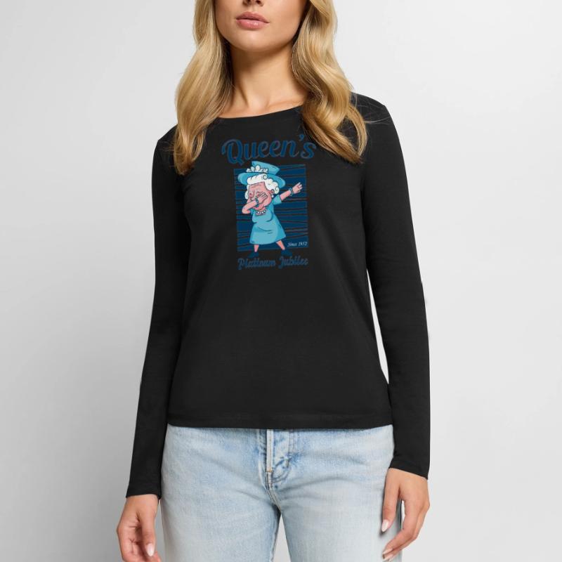 Dabbing British Queen Monarchy Platinum Jubilee Women's Premium Organic Long Sleeve Shirt