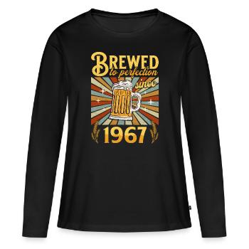 Perfection Depuis 1967 - Anniversaire 55 Ans - T-shirt manches longues Premium bio Femme - noir - Devant - Julia (174cm)