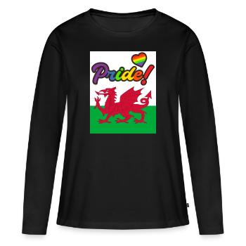 Wales LGBT Gay Pride Cardiff - Frauen Premium Bio Langarmshirt - Schwarz - Vorne - Julia (174cm)
