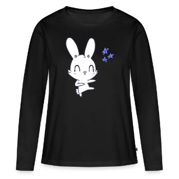 Häschen Design - Frauen Premium Bio Langarmshirt - Schwarz - Vorne - Julia (174cm)