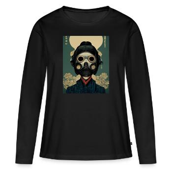 Gas Mask Japanese - Women's Premium Organic Long Sleeve Shirt - black - Front - Julia (174cm)