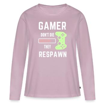 Gamer Joystick Gaming Controller Respawn Spruch 1 - Frauen Premium Bio Langarmshirt - Altrosa - Vorne - Julia (174cm)