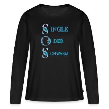 SOS Simple ou Essaim - T-shirt manches longues Premium bio Femme - noir - Devant - Julia (174cm)