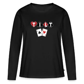 Tilt on Poker - Chemise de poker - T-shirt manches longues Premium bio Femme - noir - Devant - Julia (174cm)