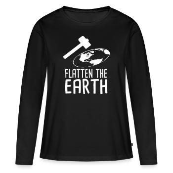 Flatten The Earth - Frauen Premium Bio Langarmshirt - Schwarz - Vorne - Julia (174cm)