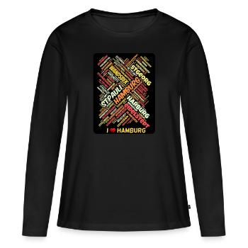 Hambourg - T-shirt manches longues Premium bio Femme - noir - Devant - Julia (174cm)