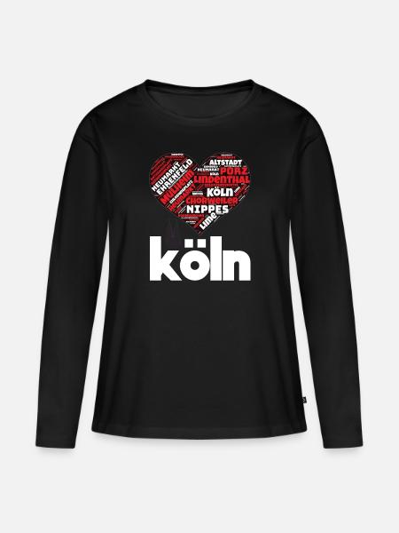 Köln - Frauen Premium Bio Langarmshirt - Schwarz
