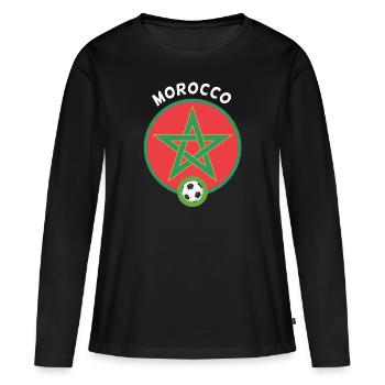 Maroc - T-shirt manches longues Premium bio Femme - noir - Devant - Julia (174cm)