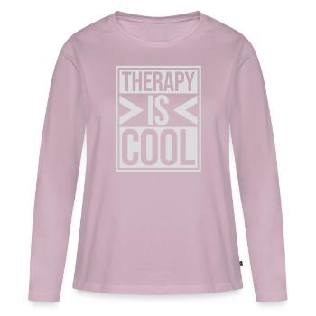 therapy is cool Quote - Women's Premium Organic Long Sleeve Shirt - dusky pink - Front - Julia (174cm)