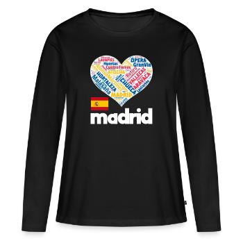 Madrid - T-shirt manches longues Premium bio Femme - noir - Devant - Julia (174cm)