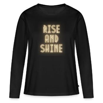 Debout - T-shirt manches longues Premium bio Femme - noir - Devant - Julia (174cm)