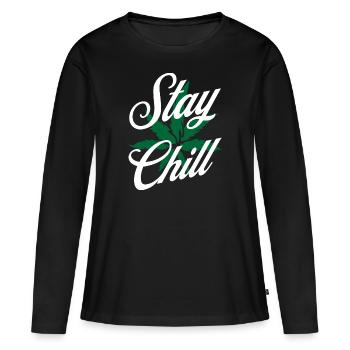 Stay Chill Marijuana - T-shirt manches longues Premium bio Femme - noir - Devant - Julia (174cm)