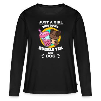 Bubble Tea Bubble Tea Girl Cadeau - T-shirt manches longues Premium bio Femme - noir - Devant - Julia (174cm)