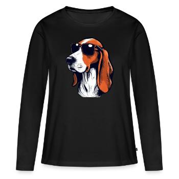Foxhound australien Les Gentlemen - T-shirt manches longues Premium bio Femme - noir - Devant - Julia (174cm)