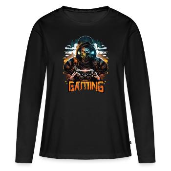Video Game Controller Gamer Gaming Konsole PC - Frauen Premium Bio Langarmshirt - Schwarz - Vorne - Julia (174cm)