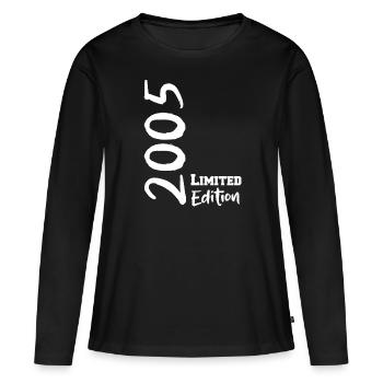 2005 édition limitée - Âge de la majorité 18 ans - T-shirt manches longues Premium bio Femme - noir - Devant - Julia (174cm)