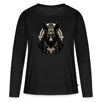 Égypte Égypte Isis Pharaons Pharaons Pyramide Afrique - T-shirt manches longues Premium bio Femme - noir - Devant - Julia (174cm)