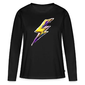 Stylized flash flash - Women's Premium Organic Long Sleeve Shirt - black - Front - Julia (174cm)