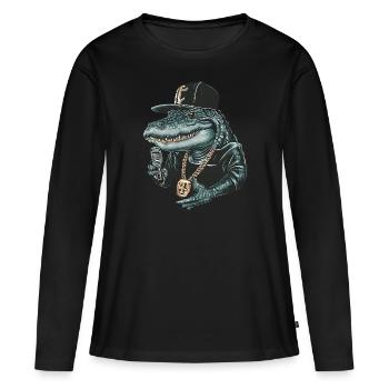 Aligator Rap Artist - Women's Premium Organic Long Sleeve Shirt - black - Front - Julia (174cm)