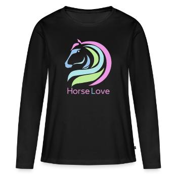 Horse - Women's Premium Organic Long Sleeve Shirt - black - Front - Julia (174cm)