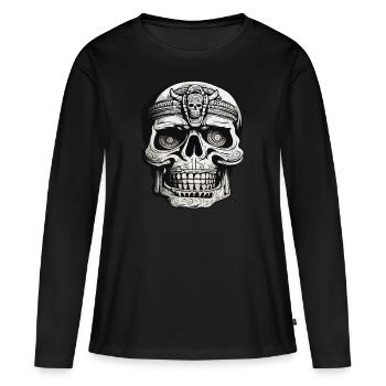 Maya / Haute Culture / Pérou / Calendrier Maya / Motif - T-shirt manches longues Premium bio Femme - noir - Devant - Julia (174cm)