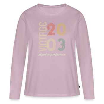 21st birthday gift - 2003 - Women's Premium Organic Long Sleeve Shirt - dusky pink - Front - Julia (174cm)