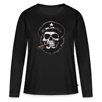 Crâne du Che - T-shirt manches longues Premium bio Femme - noir - Devant - Julia (174cm)
