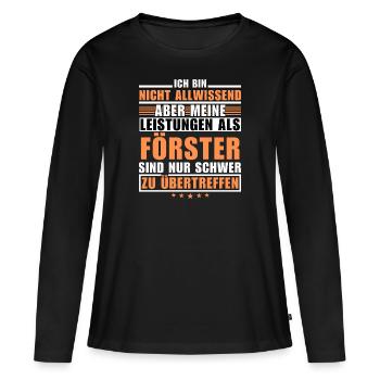 Des performances inégalées en tant que forestier - T-shirt manches longues Premium bio Femme - noir - Devant - Julia (174cm)