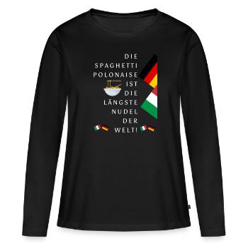 Spaghetti Polonaise - T-shirt manches longues Premium bio Femme - noir - Devant - Julia (174cm)