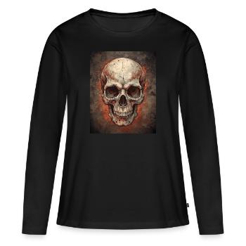 Crâne Grunge - T-shirt manches longues Premium bio Femme - noir - Devant - Julia (174cm)
