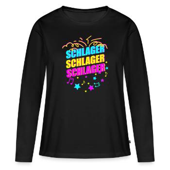 Frapper - T-shirt manches longues Premium bio Femme - noir - Devant - Julia (174cm)