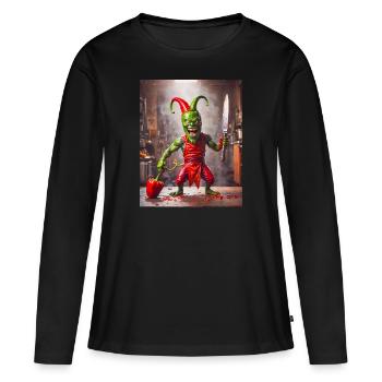 légumes Apocalypse Monster chili arlequin - T-shirt manches longues Premium bio Femme - noir - Devant - Julia (174cm)