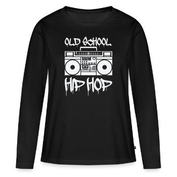 Ghetto blaster old school - T-shirt manches longues Premium bio Femme - noir - Devant - Julia (174cm)