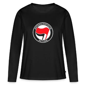Action antifasciste - T-shirt manches longues Premium bio Femme - noir - Devant - Julia (174cm)